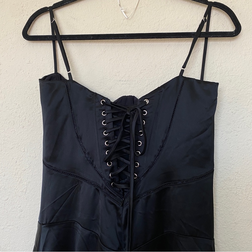 House of CB Black Satin Corset-Back Maxi Dress - Picture 9 of 11